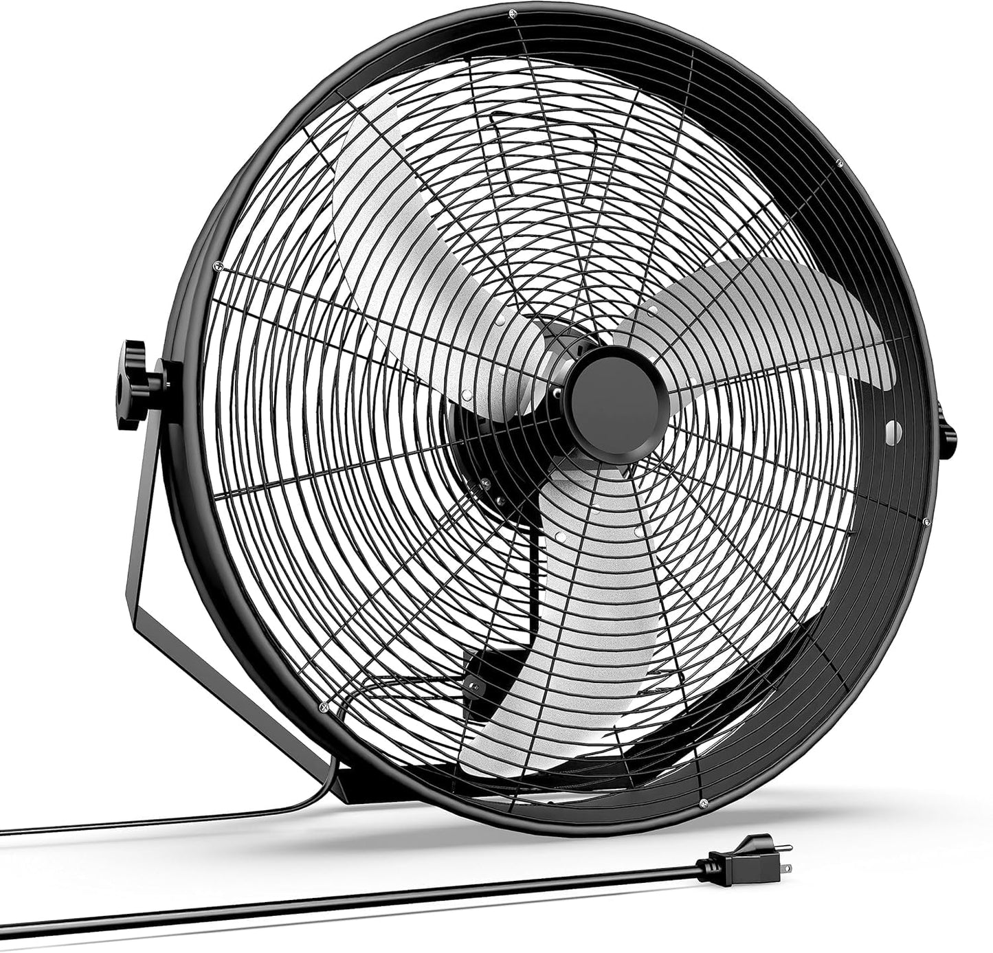 Simple Deluxe 20 Inch High Velocity Wall Mount Fan with Rack, 3 Speed Industrial/Commercial Metal Ventilation Fan,2 Pack