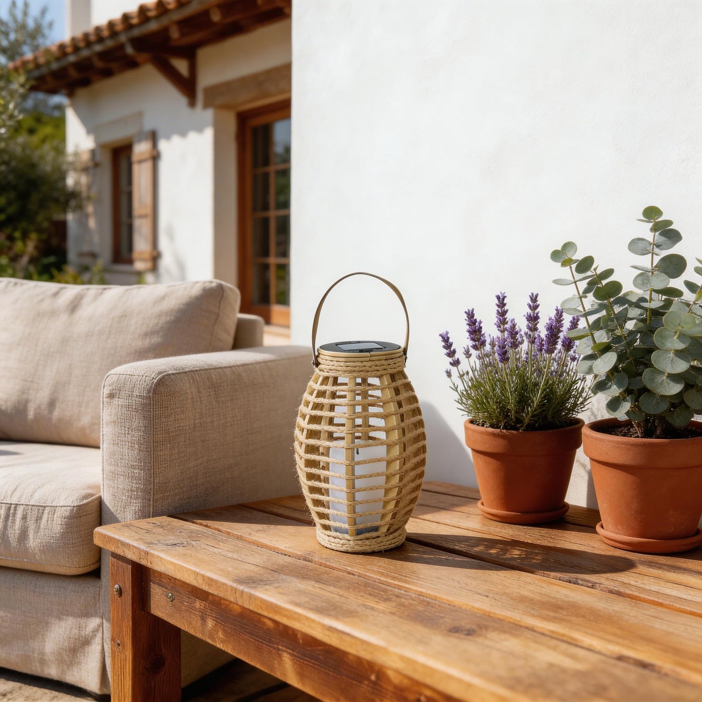 Solar Lanterns Outdoor Waterproof, Olive-Shaped Solar Lantern with Handle, Dusk to Dawn 6-8Hr Outdoor Lanterns, Hanging & Tabletop Decor