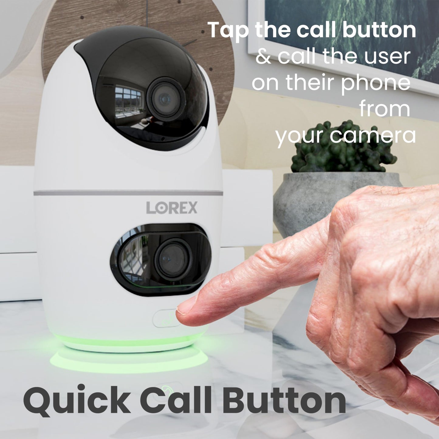Lorex 2K Dual Lens Indoor Wi-Fi Security Camera | Auto-Tracking | 360° Pan-Tilt | Person & Pet Detection | IR Night Vision | 2-Way Talk | Call Button