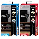 Monster 6ft High Speed 4K HDR Hdmi Cables with Built-in Led Light, Blue and Red Lighted Cables