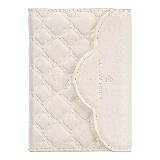 Kendra Scott Trifold MagSafe Wallet/Card Holder - Compatible with MagSafe Phones and Cases - Ivory Filigree
