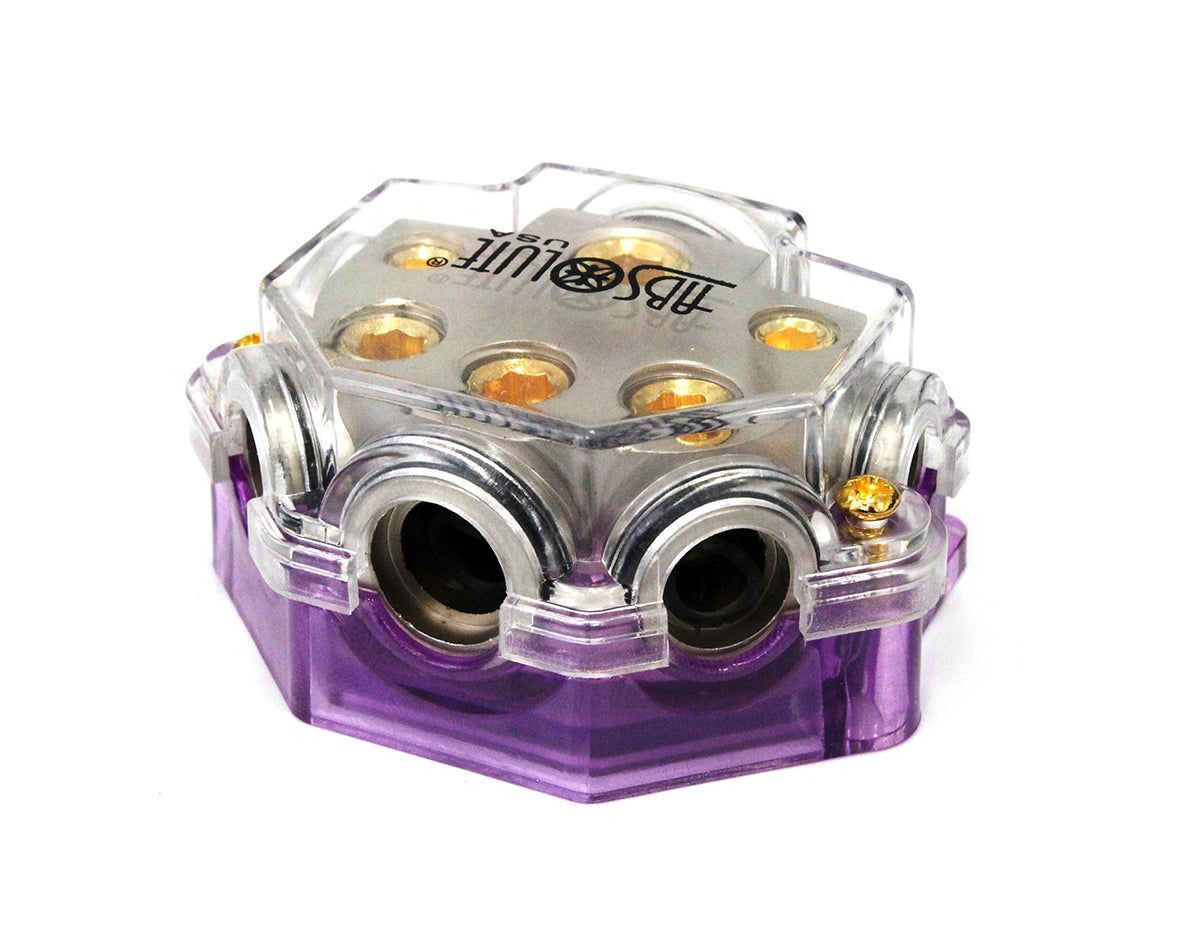 Absolute PD-150C 0-2-4 Gauge 1 in 5 Ways Out Power Splitter Distribution Block