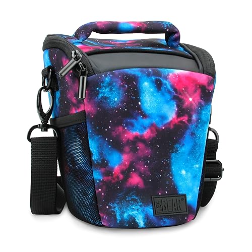 USA Gear DSLR Camera Case for Men and Women with Top Loading Accessibility, Adjustable Shoulder, Small Camera Sling Bag, Travel Padded Handle - Camera