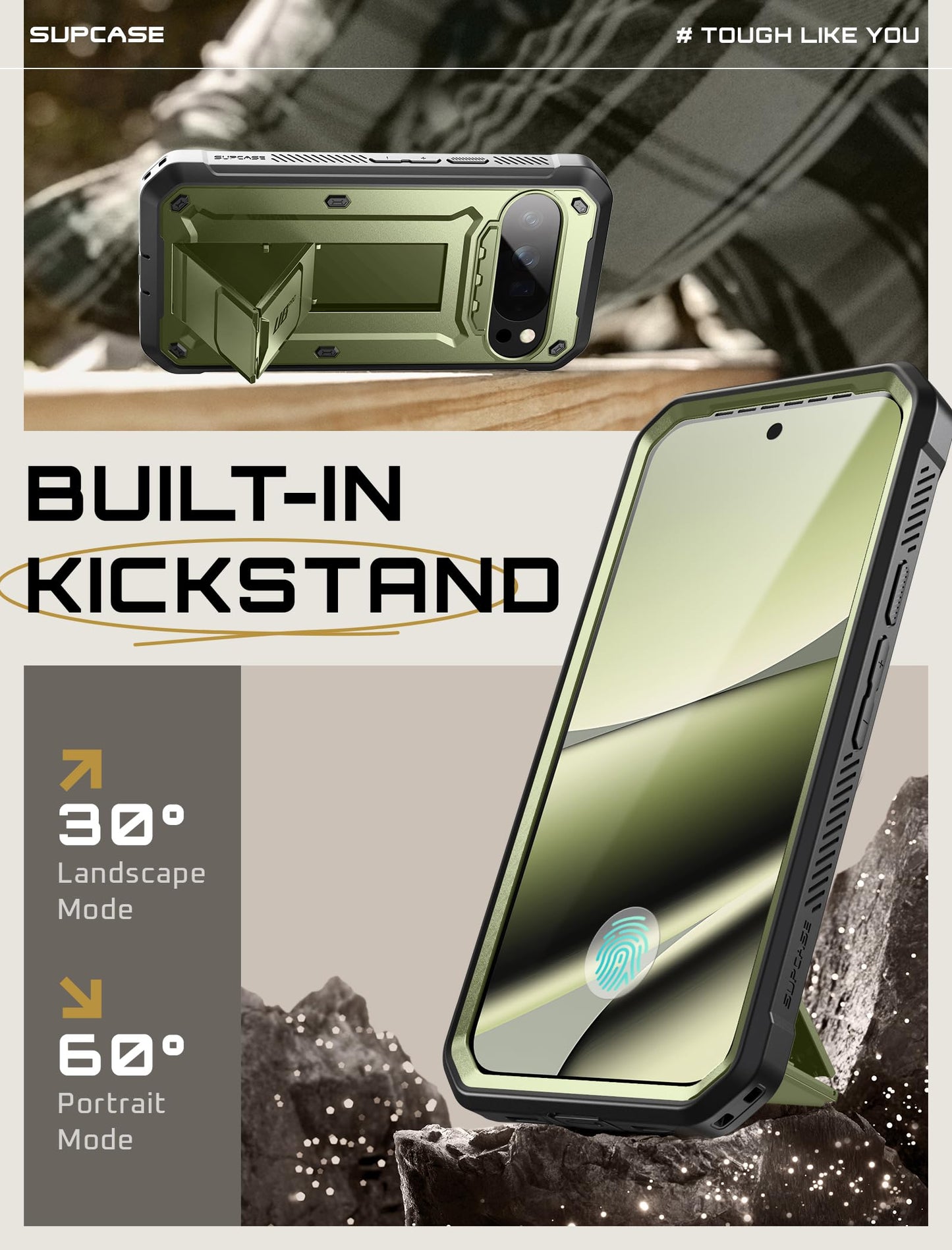 SUPCASE for Google Pixel 10/10 Pro Case with Screen Protector (Unicorn Beetle Pro), [Built-in Stand & Belt-Clip] [Military-Grade Protection] Full Body