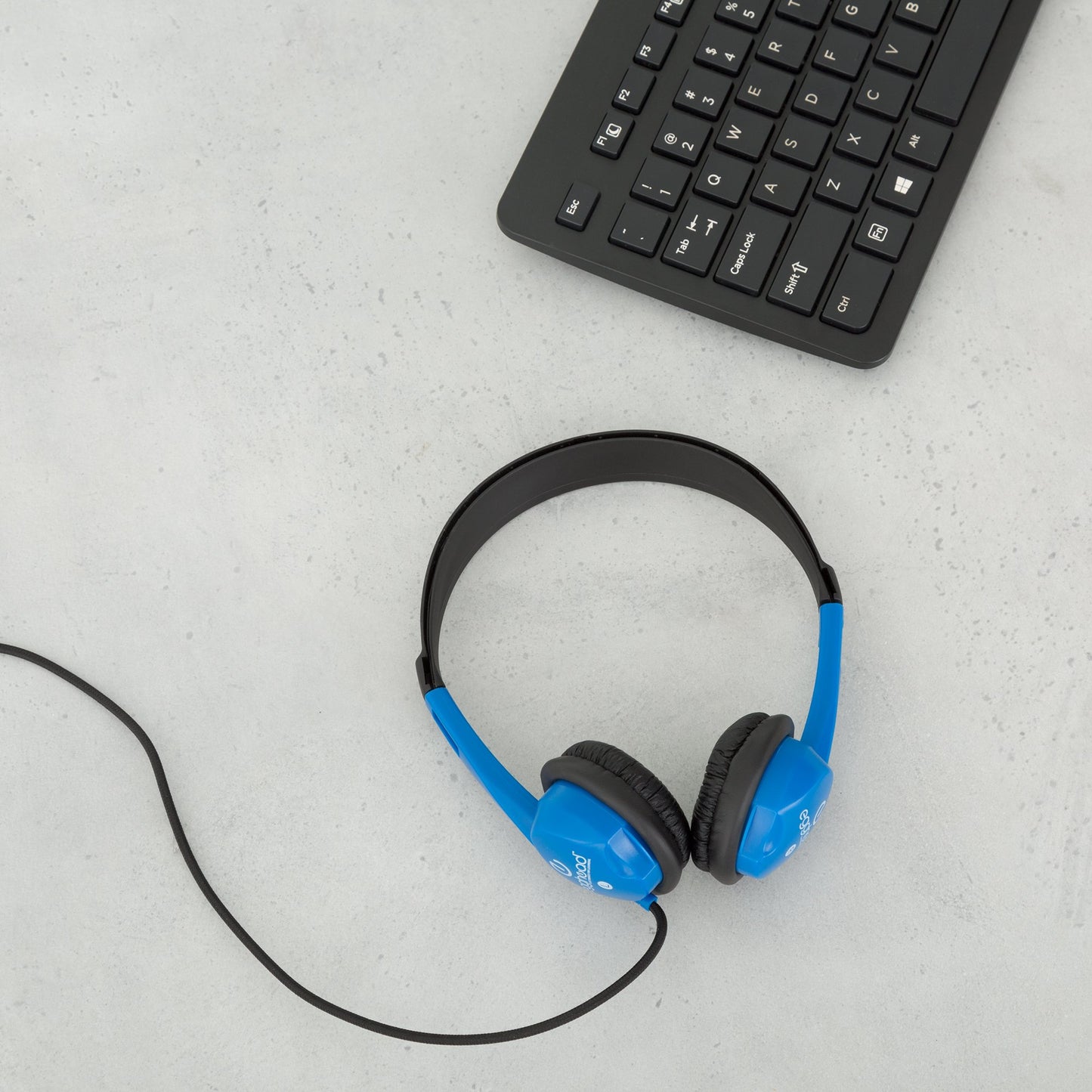 Egghead EGG-IAG-1008FA-BL-SO Stereo School Headphones with Heavy Duty Cord, Blue