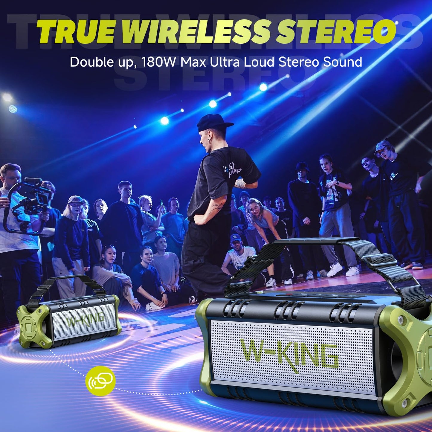 Portable Speakers Bluetooth Wireless, 90W Max Loud Outdoor Speaker with 50W Deep Bass, Boombox Sound, IPX6 Waterproof, 40H, EQ, Dual Pairing