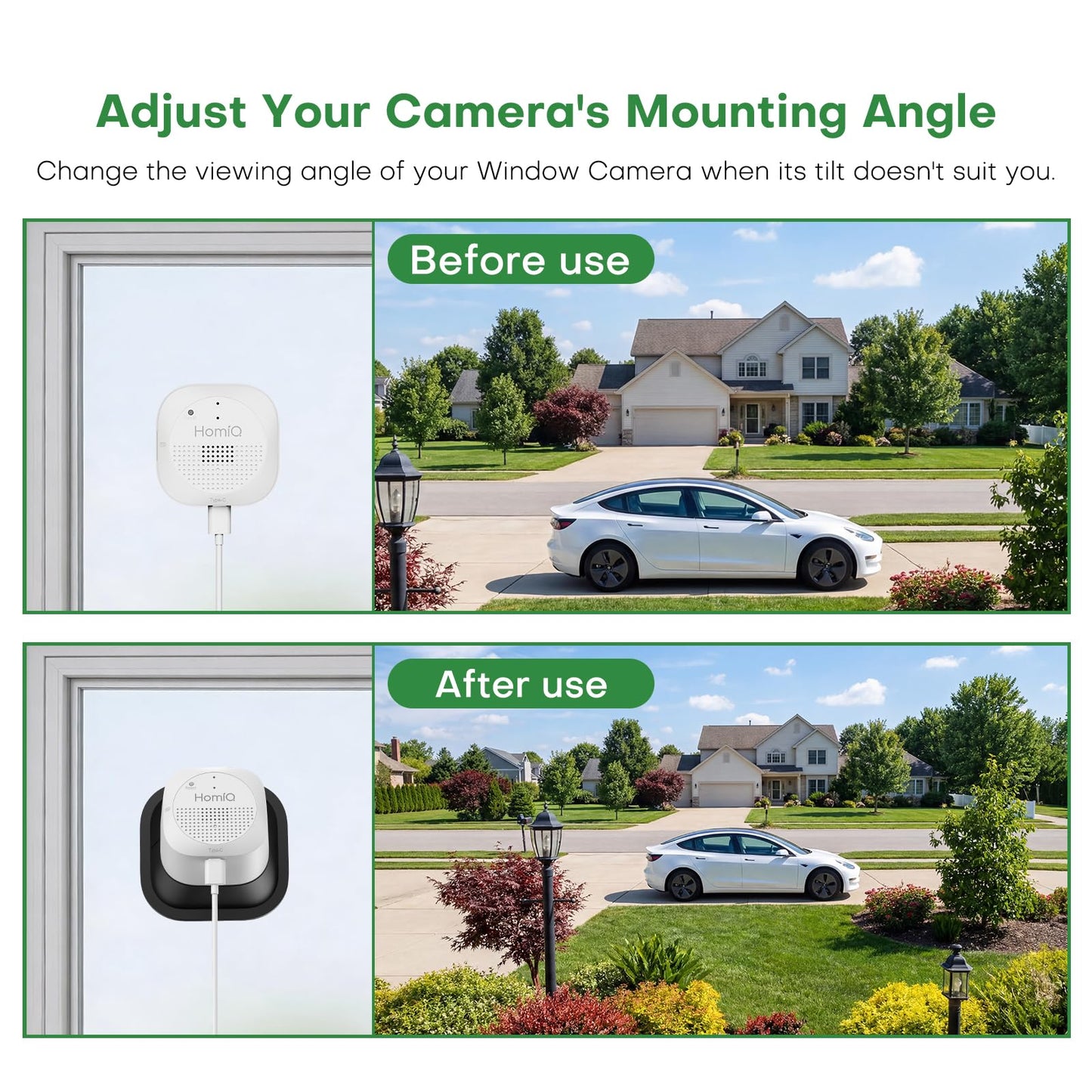 HomiQ Window Mount for Winow Camera on Glass, Suitable for Outdoor Home Security Safety