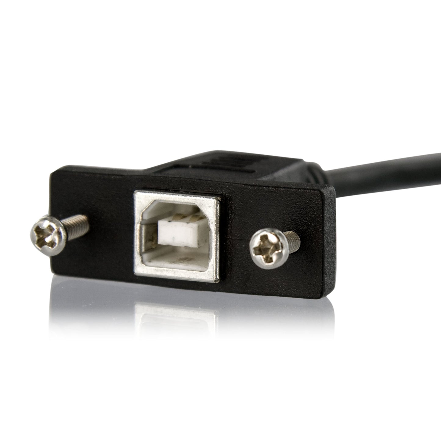 StarTech.com 1 ft Panel Mount USB Cable B to B - F/M - USB Type B (F) to USB Type B (M) - USB 2.0 - Molded Hood - Black (USBPNLBFBM1)