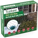 Tupkee Christmas Light Net - 150 LED Blue Mesh Lights - 4 ft x 6 ft - Outdoor/Indoor - Net Lights for Bushes, Hedges or Trees
