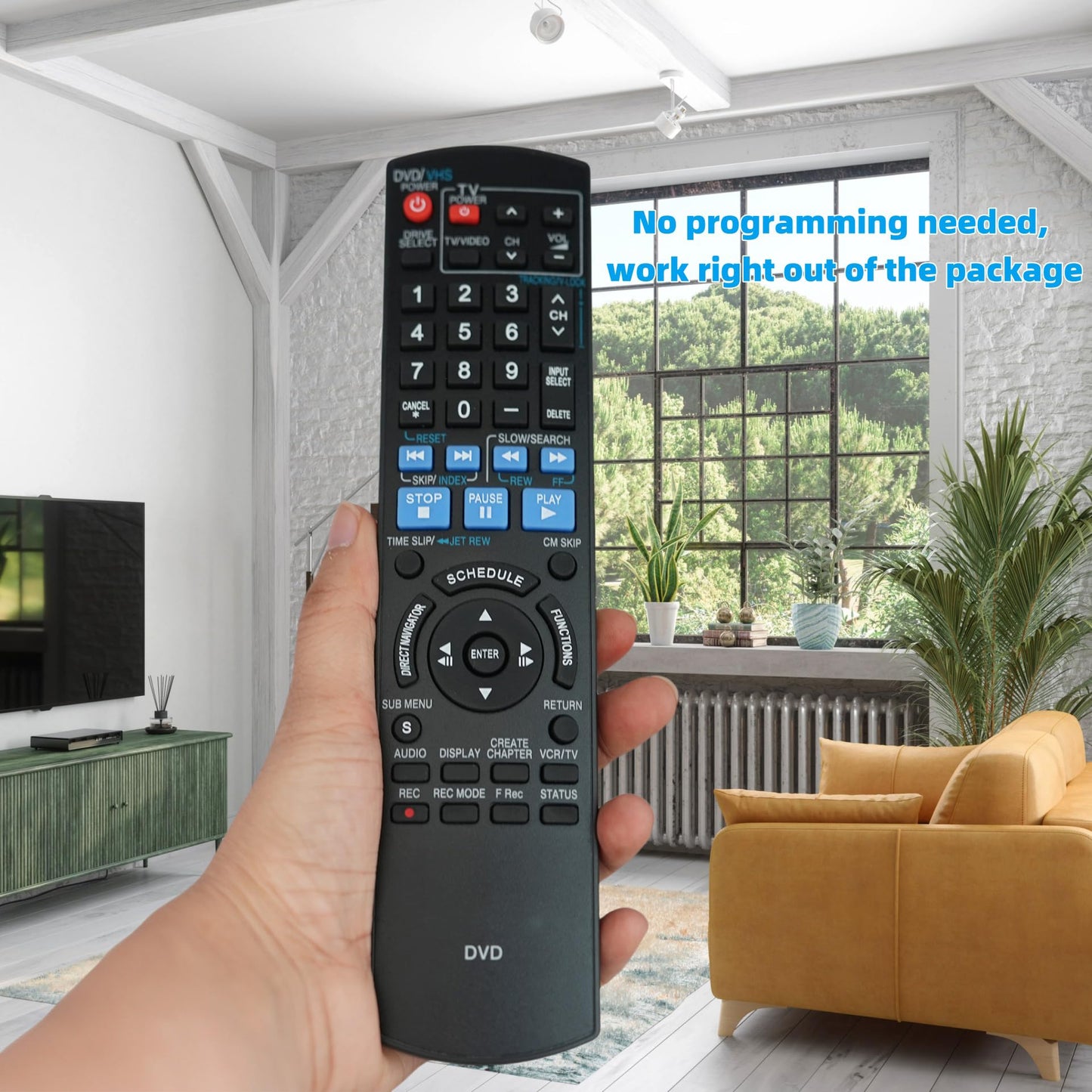 Replacement Remote Controller for Panasonic DMR-EZ48V DMR-EZ48K DMR-EZ48VE DMR-EZ485 DMR-EZ485V DMR-EZ485VK DVD Recorder
