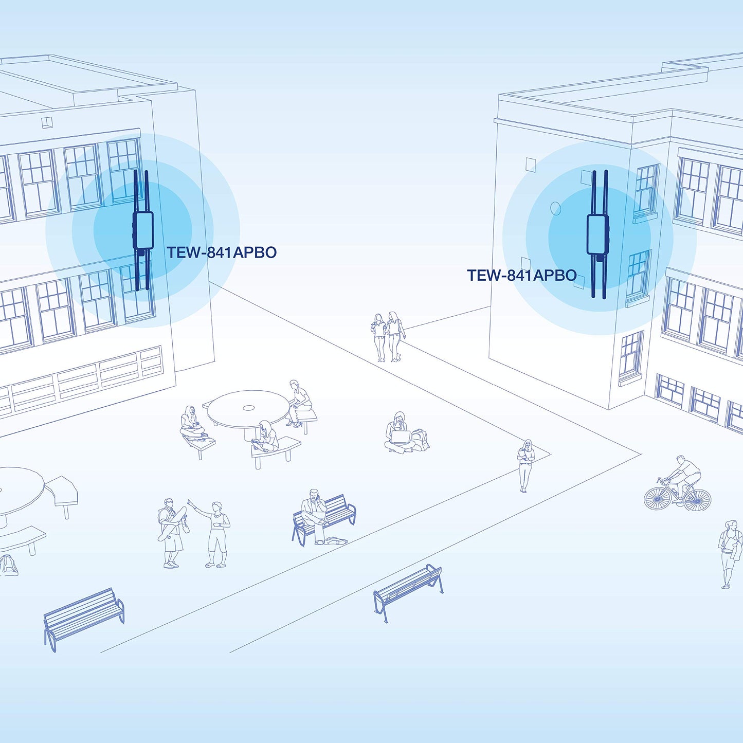 TRENDnet 5 DBI Wireless AC1300 Outdoor PoE+ Omni-Directional Access Point, TEW-841APBO, 4 X 5 DBI Omni Directional Antennas, Point-to-Point