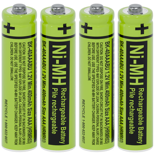 RocketBus 4 BK-40AAABU 1.2V 400mAh Ni-MH Rechargeable Battery Packs for Panasonic Cordless Phone System BK40AAABU