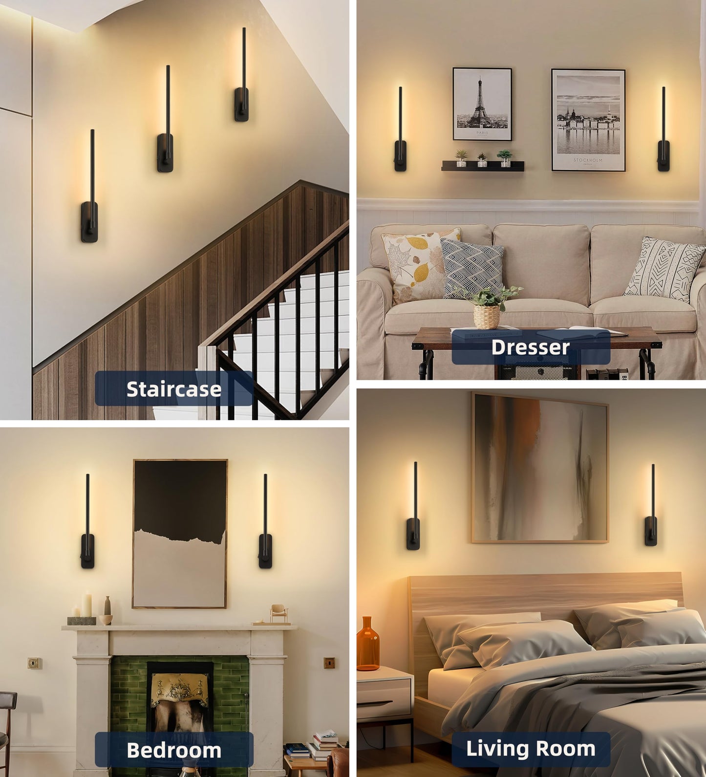 7Degobii Wireless Wall Sconces Set of 2 - Rechargeable Swing Arm Lights, 3 CCT-Dimmable Battery Powered, 17.32" Long Cordless Art Lights for Picture