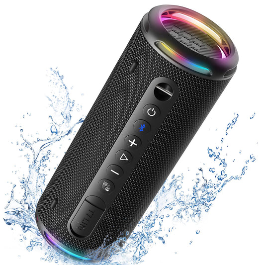 Tronsmart T7 Lite 24W Portable Bluetooth Speaker, Enhanced Bass, Rainbow Light Show, 24H Playtime, IPX7 Waterproof, Wireless Stereo Pairing, Bluetooth