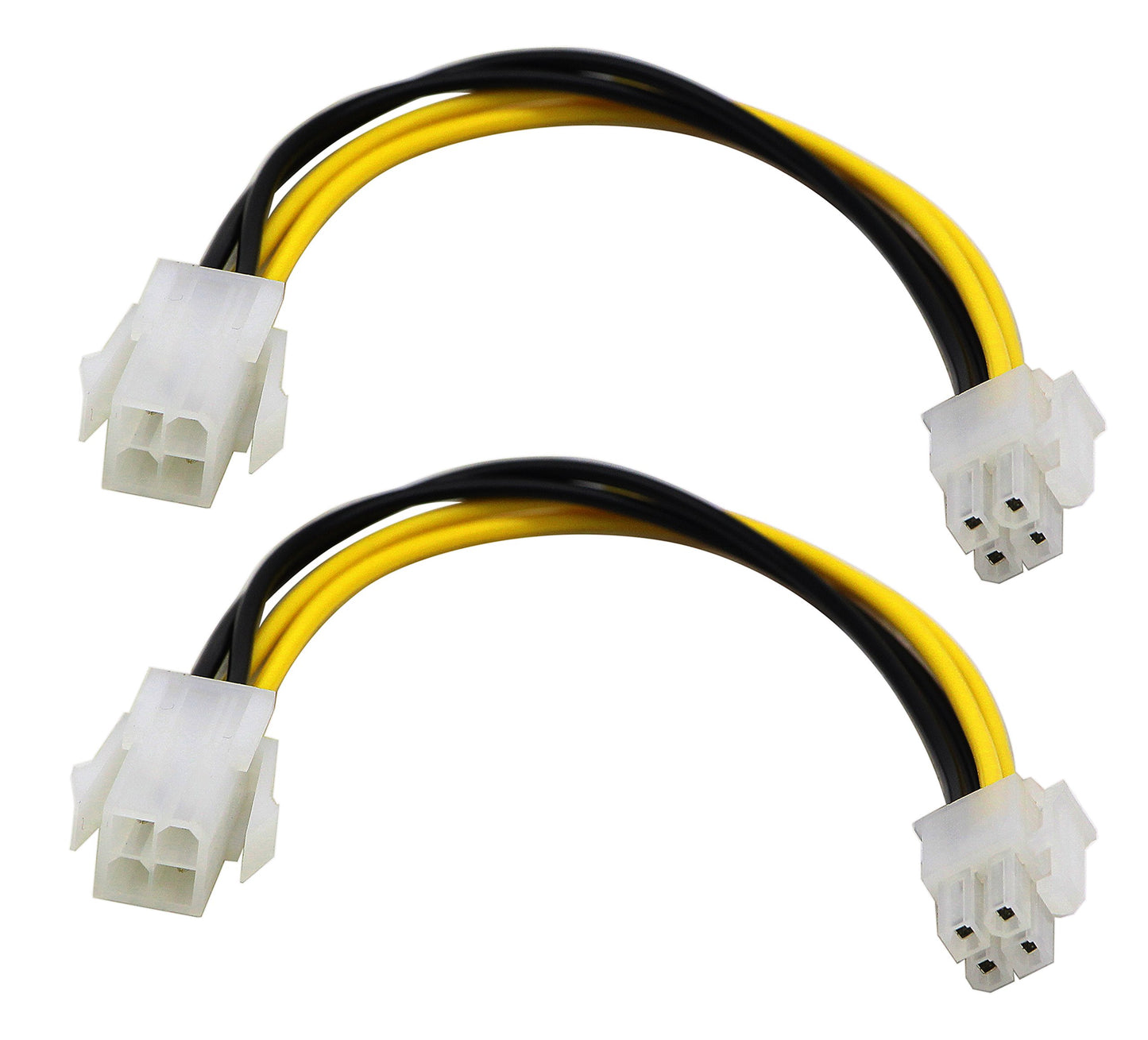 zdyCGTime(2-Pack) 4-Pin Molex M/F SATA Cable ATX 12V Power Supply 4-Pin CPU Male to Female CPU Motherboard Power SATA Extension Cable(20CM/8 Inch)