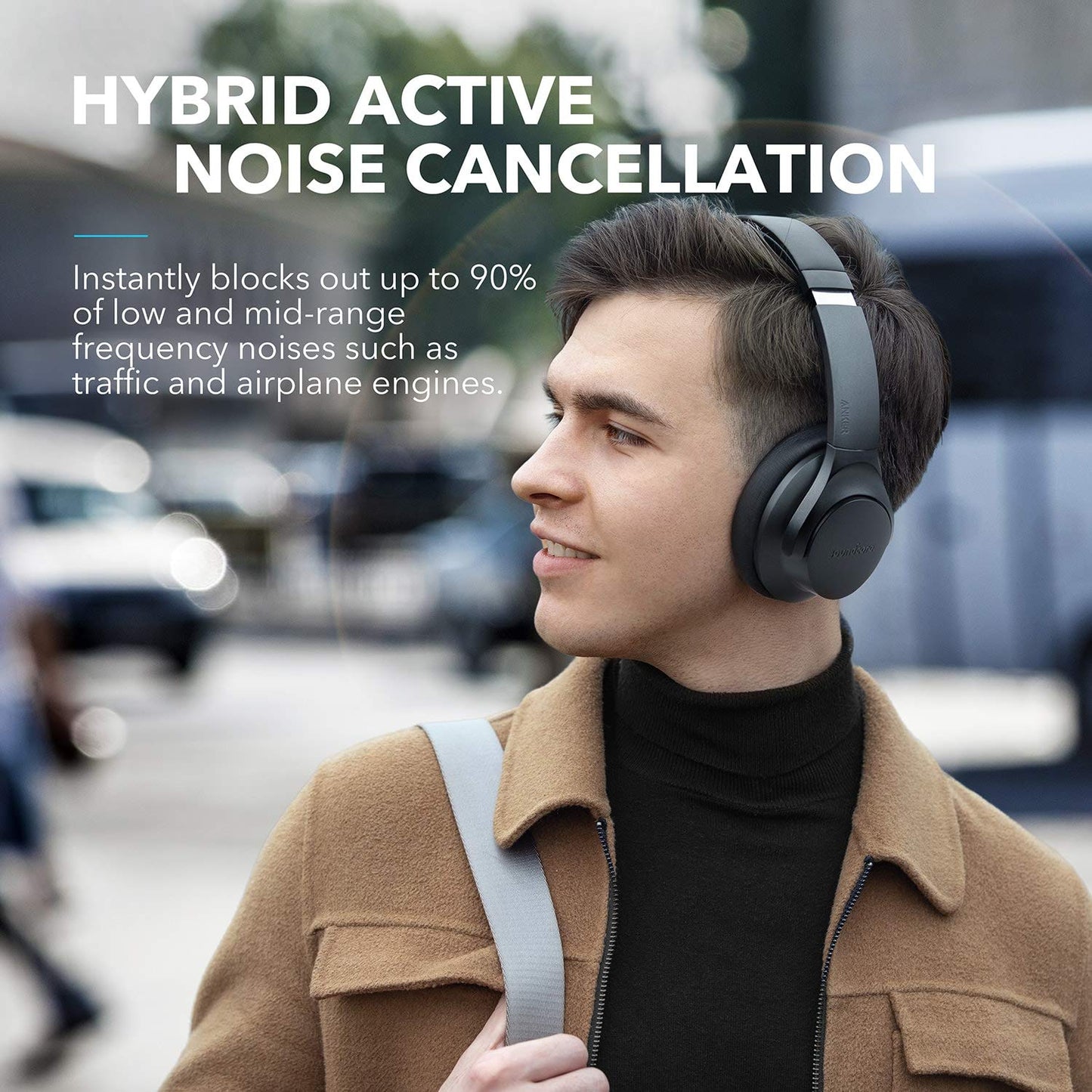 Anker Soundcore Life Q20 Hybrid Active Noise Cancelling Headphones, Wireless Over Ear Bluetooth Headphones with 40H Playtime, Hi-Res Audio, Deep…