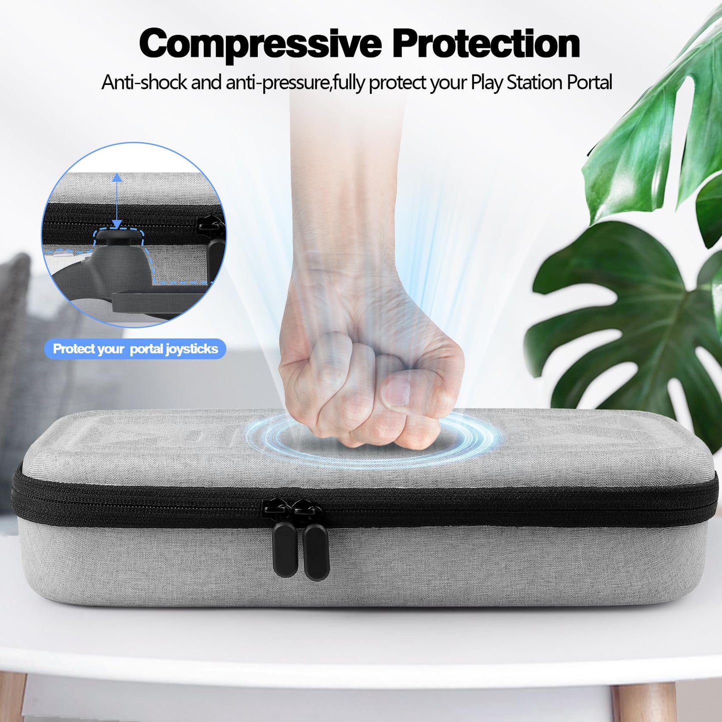 VZNEK Carrying Case Compatible with PlayStation Portal, Travel EVA Hard Carrying Case with Compartment and Mesh Pocket for PS Portal Accessories