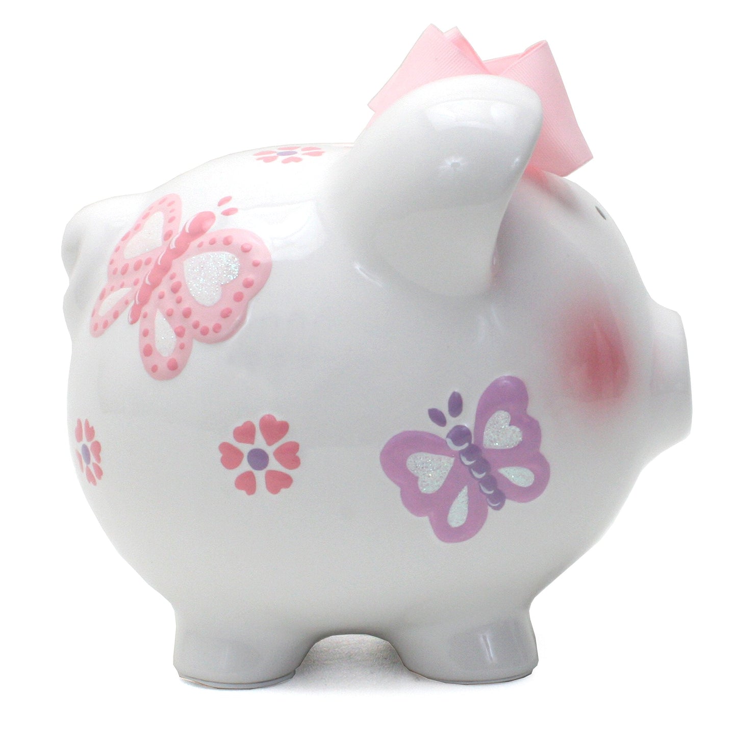 Child to Cherish Ceramic Piggy Bank for Girls, Butterfly