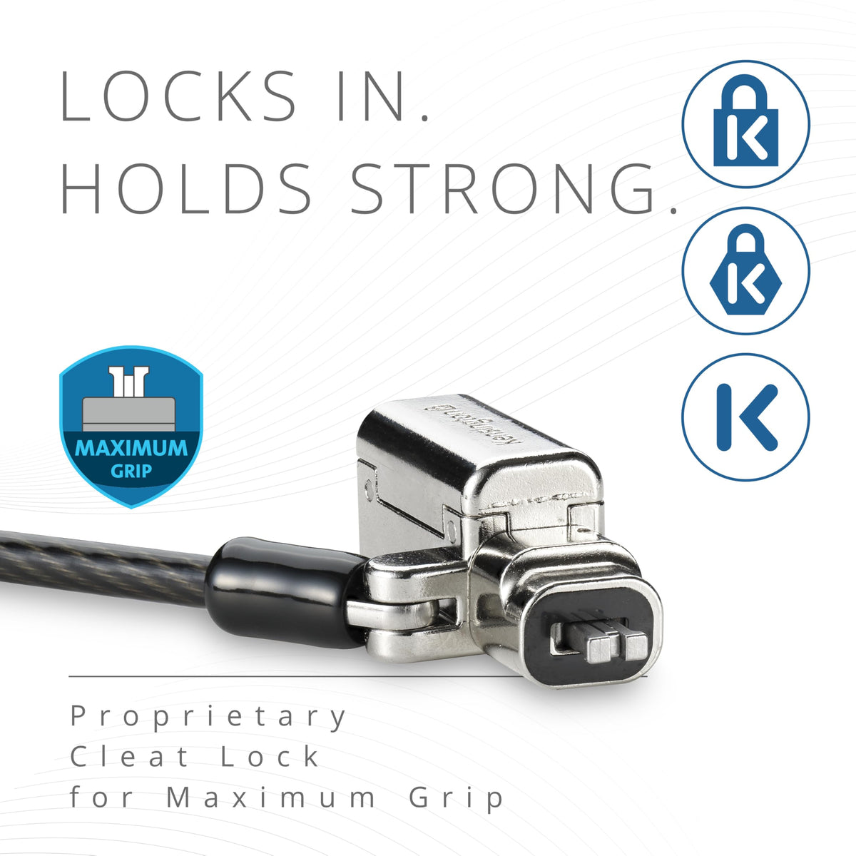 Kensington Universal 3-in-1 2.0 Keyed Laptop Lock, Fits T-bar, Nano, N17, Wedge-Shaped Lock Types, 6-Foot Computer Security Locking Cable, Compatible