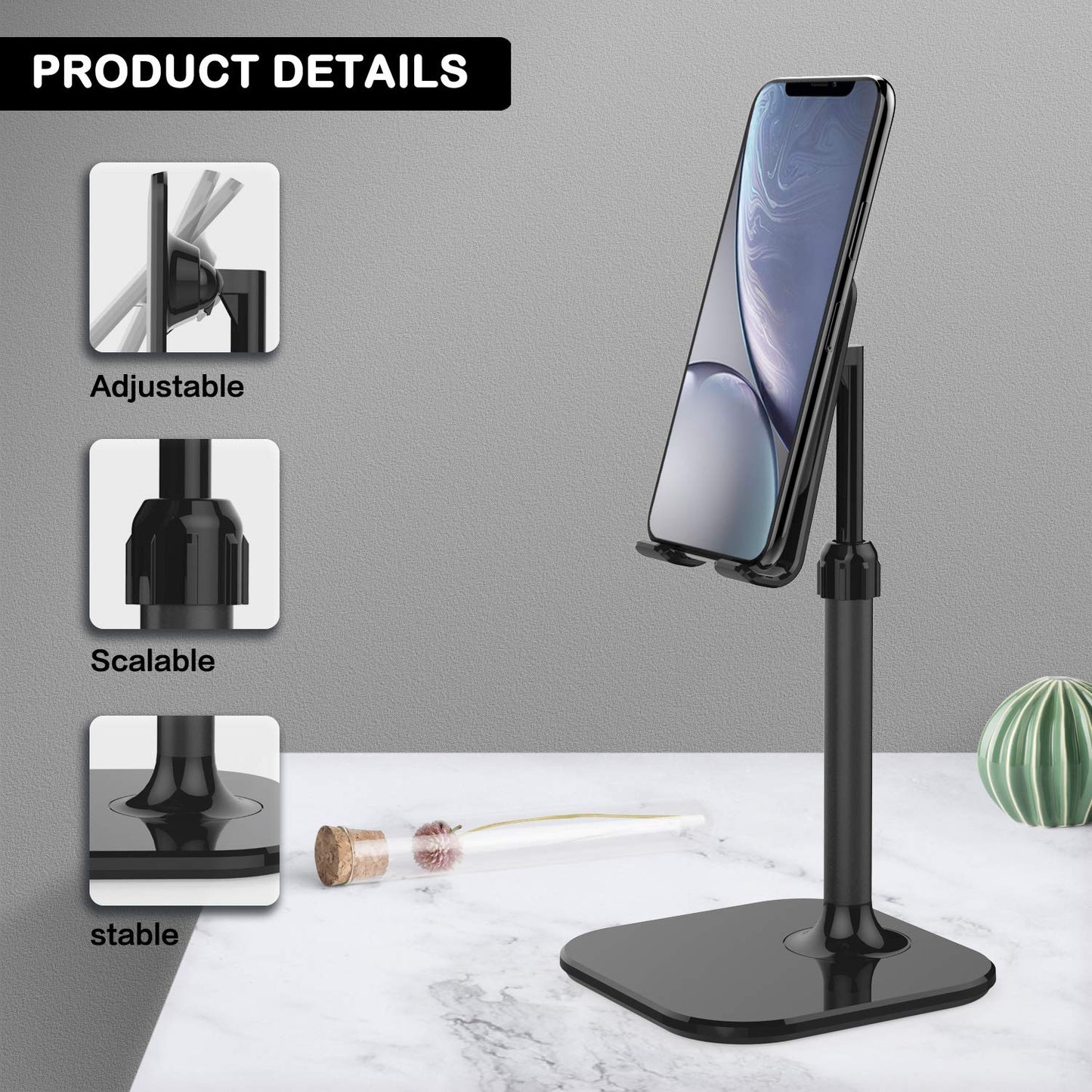 Doboli Cell Phone Stand, Phone Stand for Desk, Phone Holder Stand Compatible with iPhone and All Mobile Phones Tablet, Gifts for Adults Women Men Mom