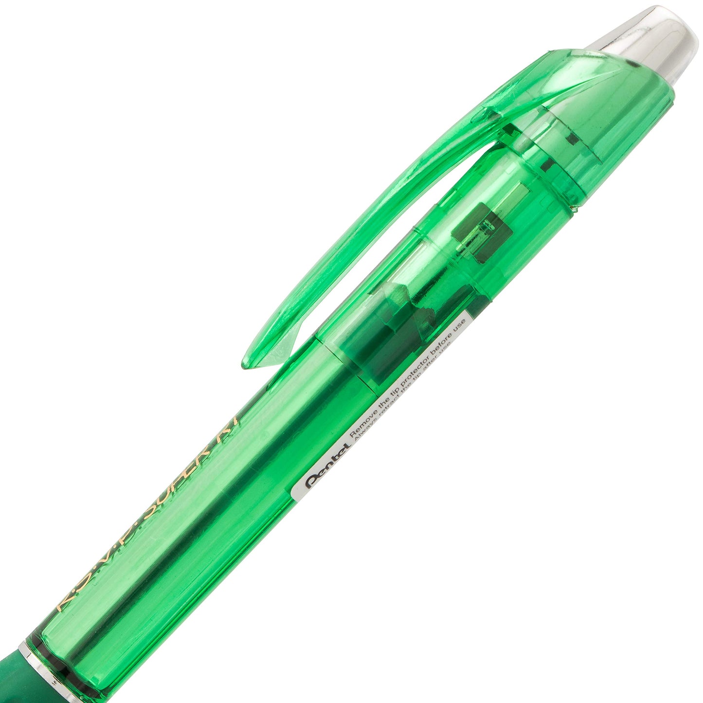 Pentel RSVP Super RT Ballpoint Pen, (1.0mm) Medium Line, Green Ink, Pack of 2 (BX480BP2D)