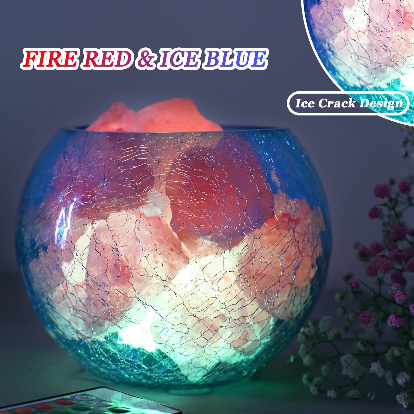 V.C.Formark USB Himalayan Salt Lamp with Remote Control, 16 Colors Lighting & 4 Color Changing Mode Salt Rock Lamp, Used for Holiday Gift, Home Deco