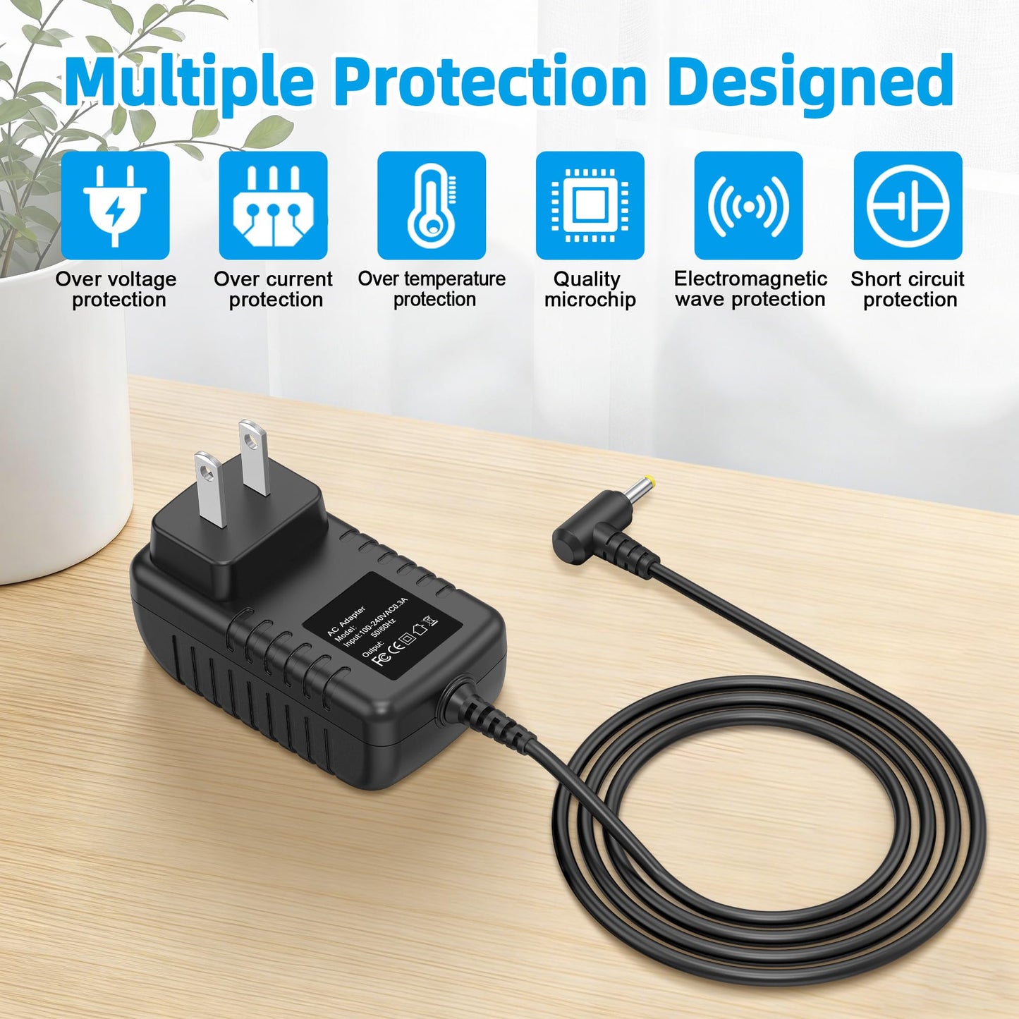 PK Power Ac Dc Adapter for GPX PC308B PC108B PC332B PC800 PC800B PC101B A03783 Portable Compact Disc CD Player Replacement Power Supply Cord