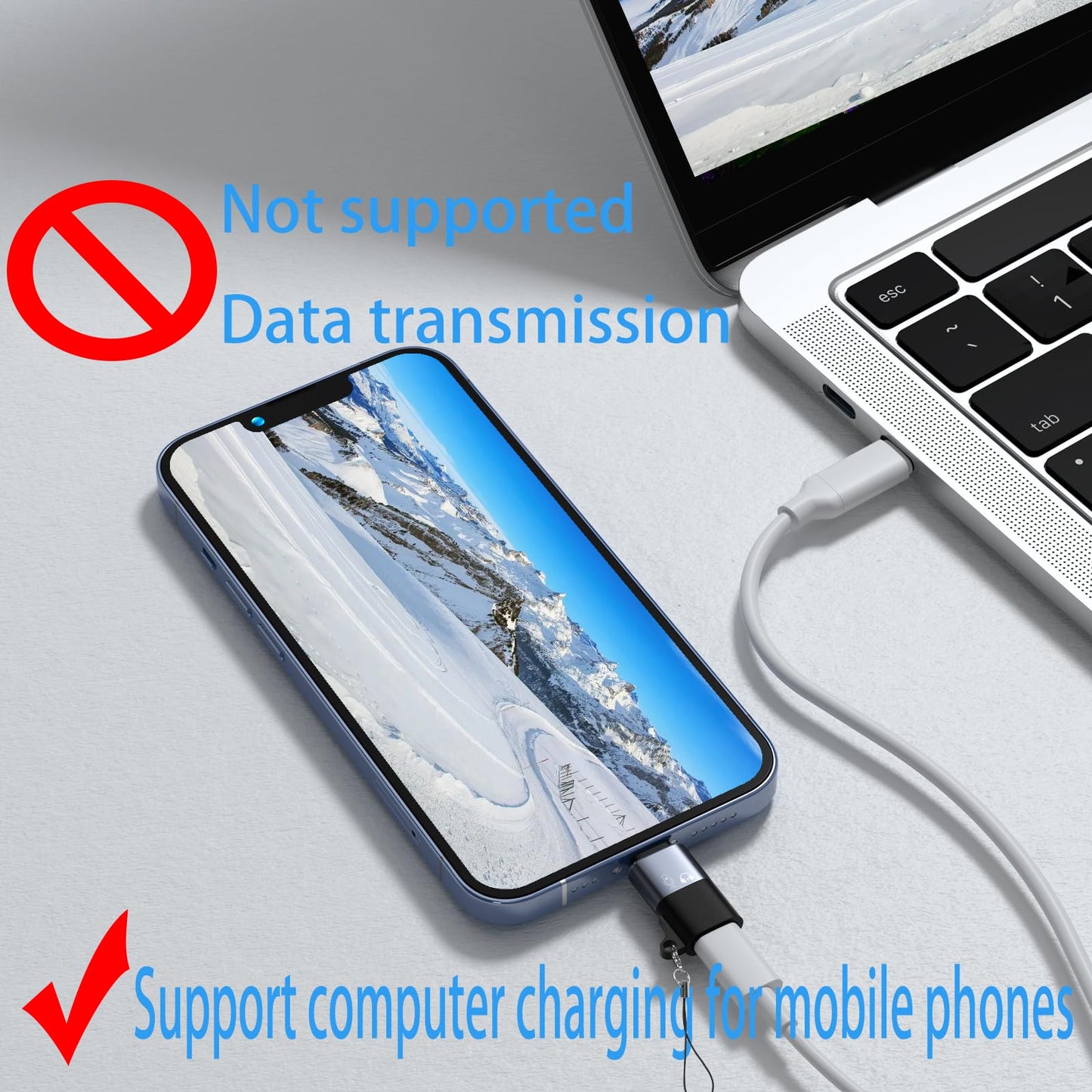 USB C to Lig-htn-ing adapter, iO-S OTG adapter, suitable for connecting wireless microphones, USB flash memory, speakers, card readers, mice…