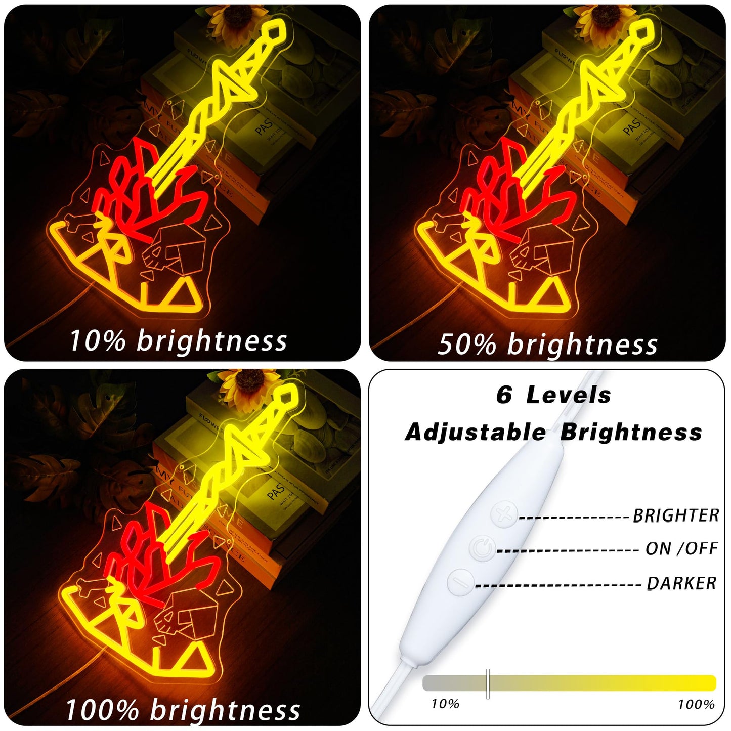 Dark Fantasy Neon Sign Bonfire LED Light for Gaming Room Man Cave Decor Dimmable USB Powered Wall Art, Cool Video Game Gift for Boyfriend Gamer(9.8 *