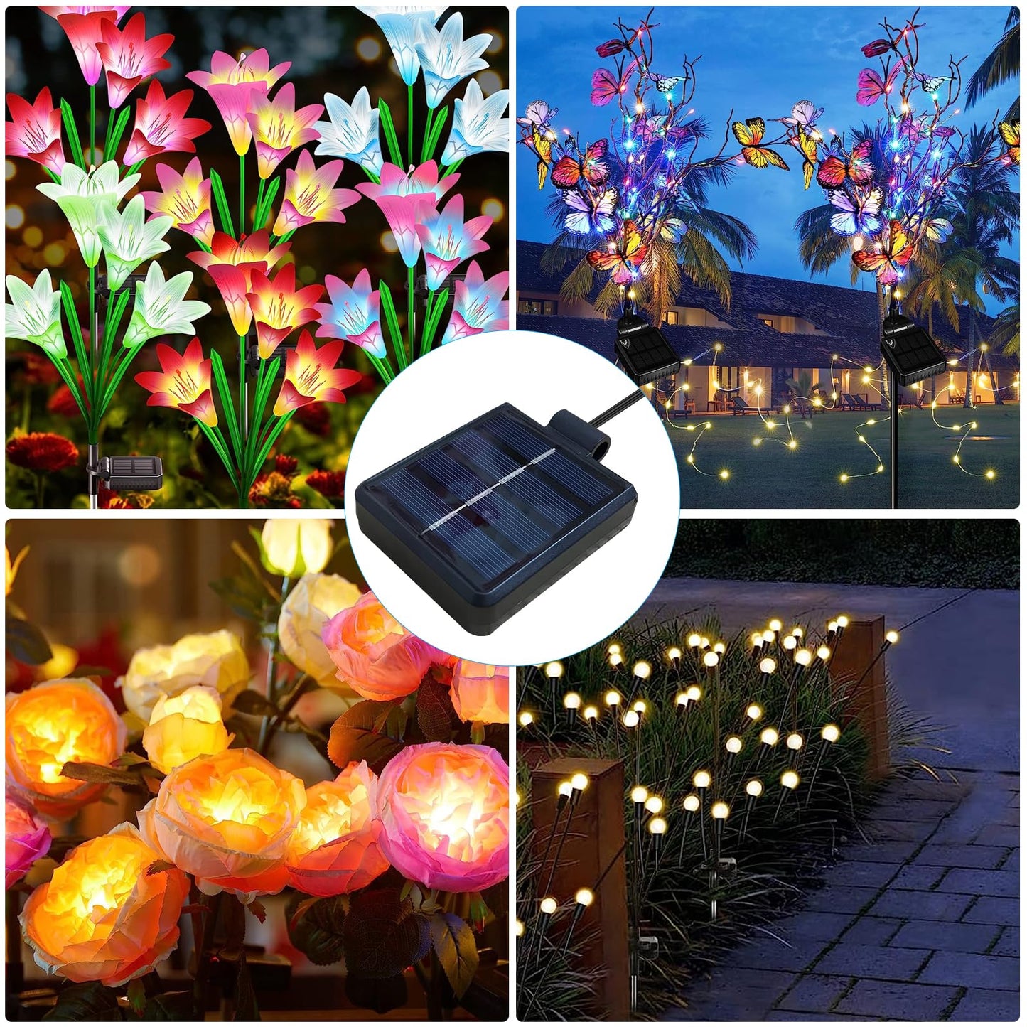 Solar Lantern Light Replacement Top ,LED Solar Panel Lantern Lid Lights Replacement Part for Outdoor Flower DIY Solar Flower Lights Garden Patio Decor
