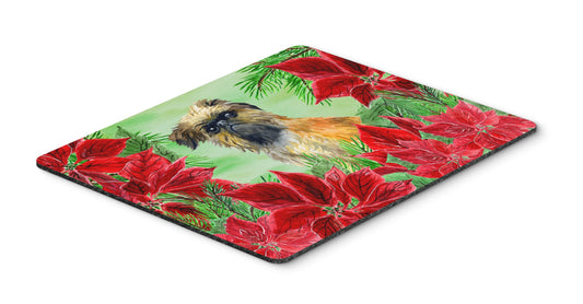 Caroline's Treasures CK1335MP Brussels Griffon Poinsettas Mouse Pad, Hot Pad or Trivet for Home Office Gaming Working Computers Laptop Mouse
