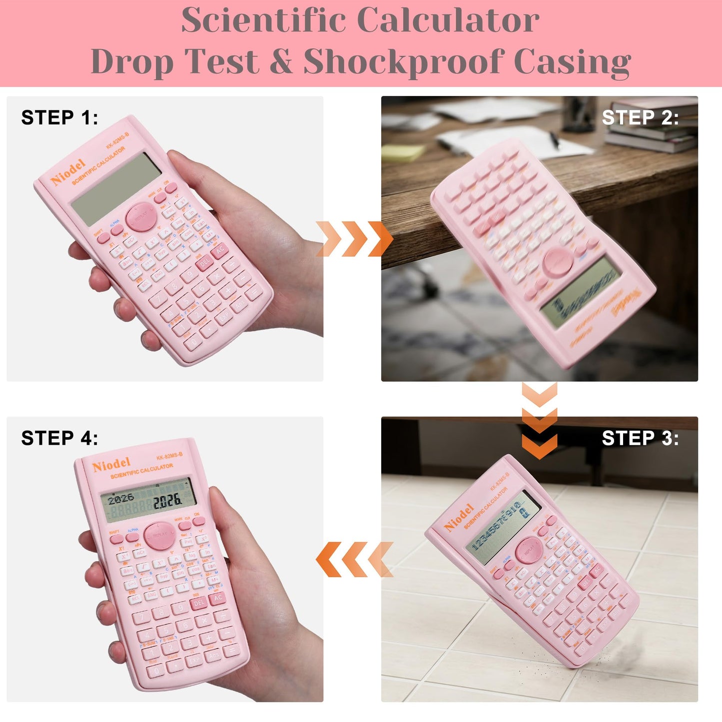 Scientific Calculator, 2 Line Cute Scientific Math Calculator Function Calculator for Students Algebra Geometry Basic Caculator for Middle and High