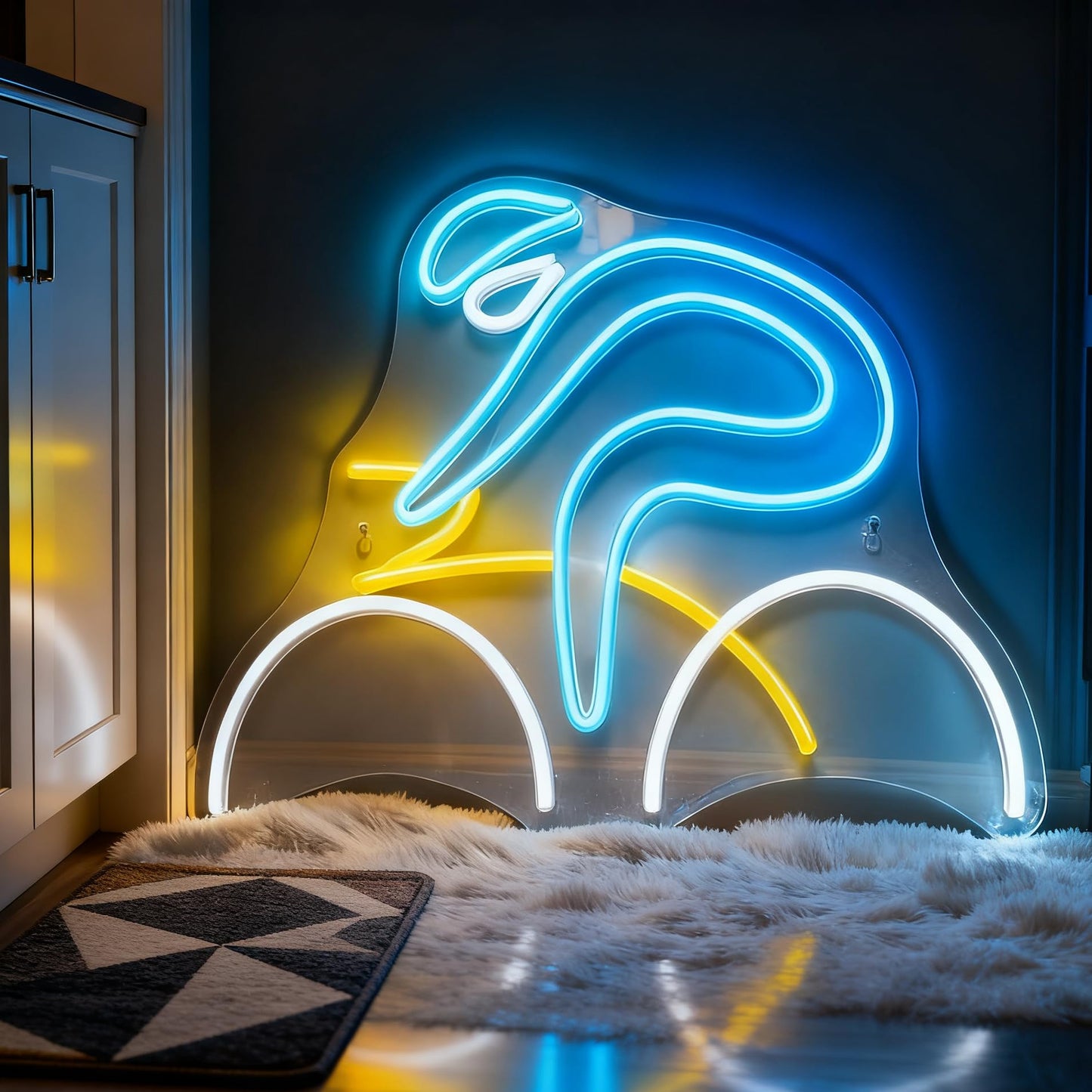 Bike Rider Neon Sign, USB Powered Decorative LED Neon Light for Game Room Boy Bedroom Living Room Wall Table Sports Bicycle Theme Decor 15 x 10.6 In