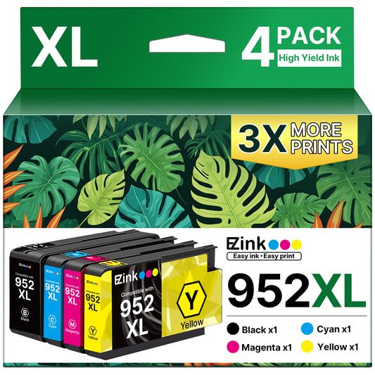 E-Z Ink 952XL Ink Cartridges Combo Pack 4 Pack Compatible for HP 952 XL 952XL Ink Cartridge Latest Upgrade to Use with HP Officejet Pro 8710 7740 8720