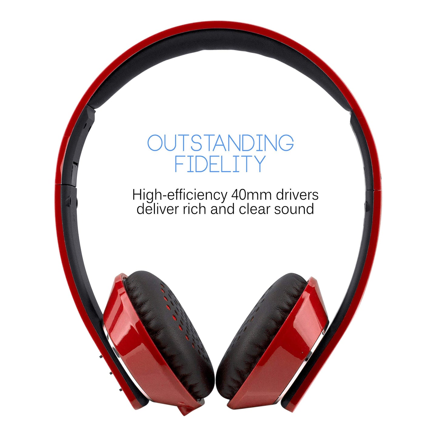 MEE audio Runaway 4.0 Bluetooth Stereo Wireless + Wired Headphones with Microphone (Red)