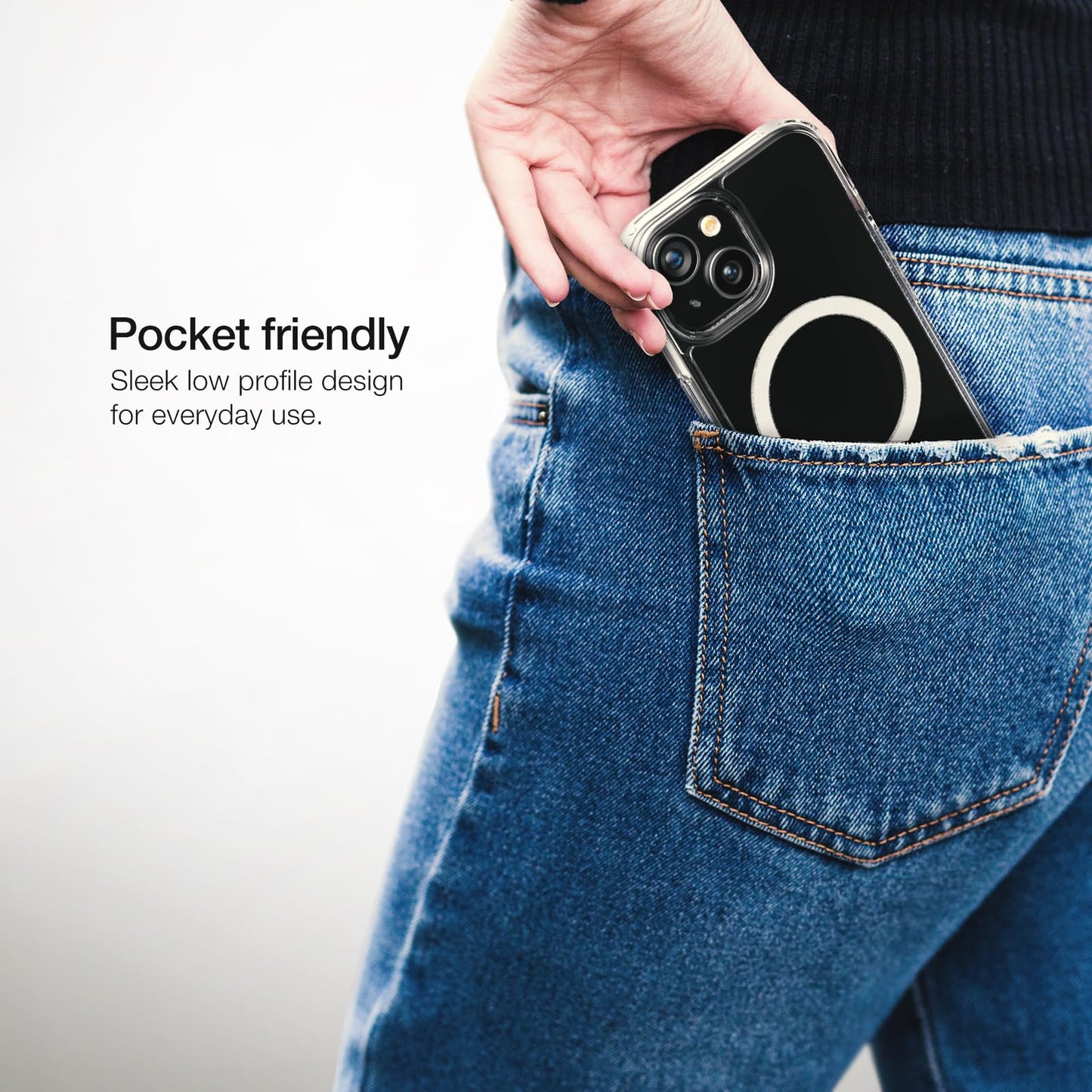 Encased Magnetic Case Compatible with iPhone 15 with Belt Clip Phone Holster (iPhone 15)