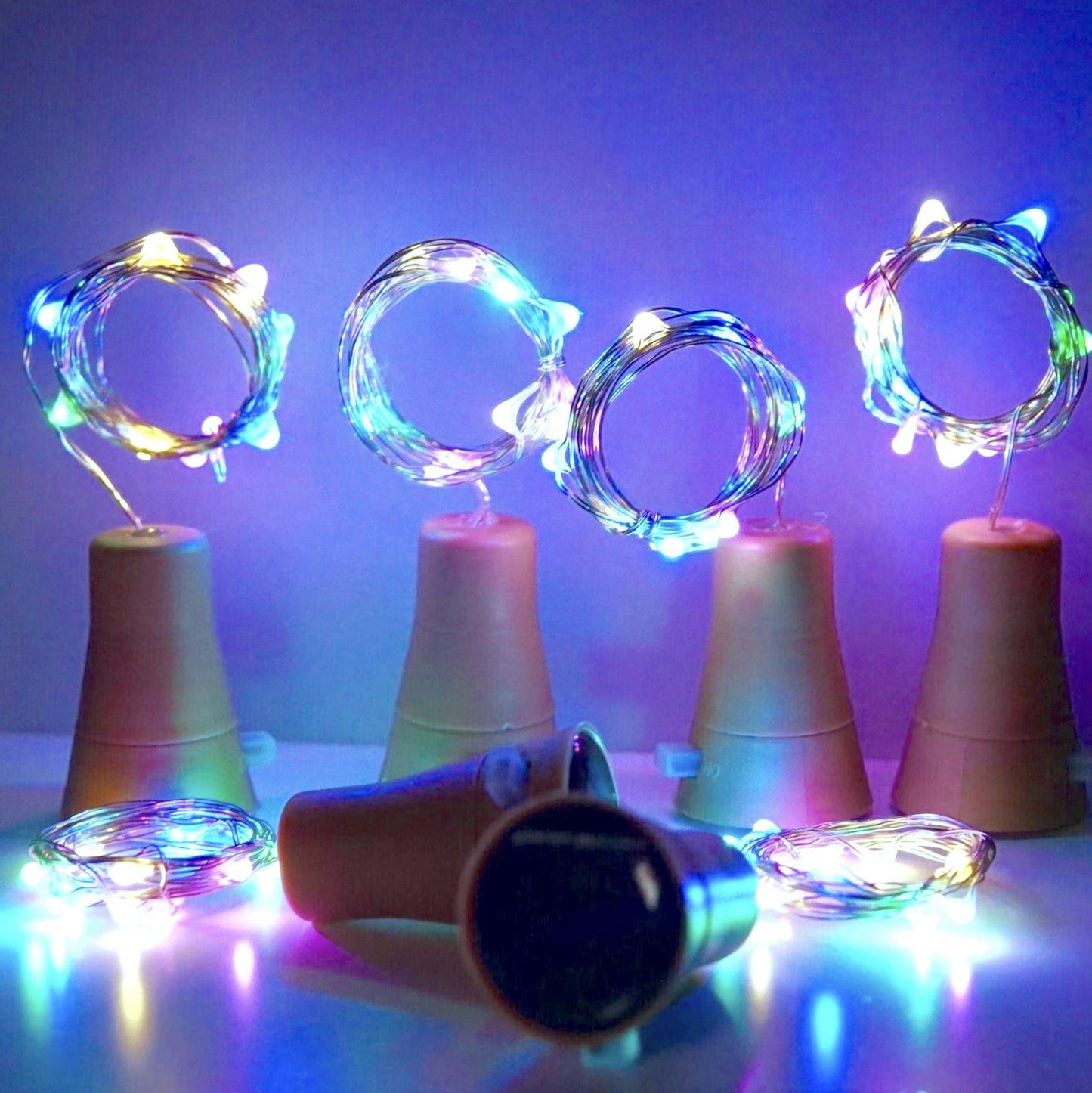 6 Pack Solar Powered Wine Bottle Lights, 20 LED Waterproof Copper Cork Solar Lights for Wedding Christmas, Outdoor, Holiday, Garden, Patio, Pathway