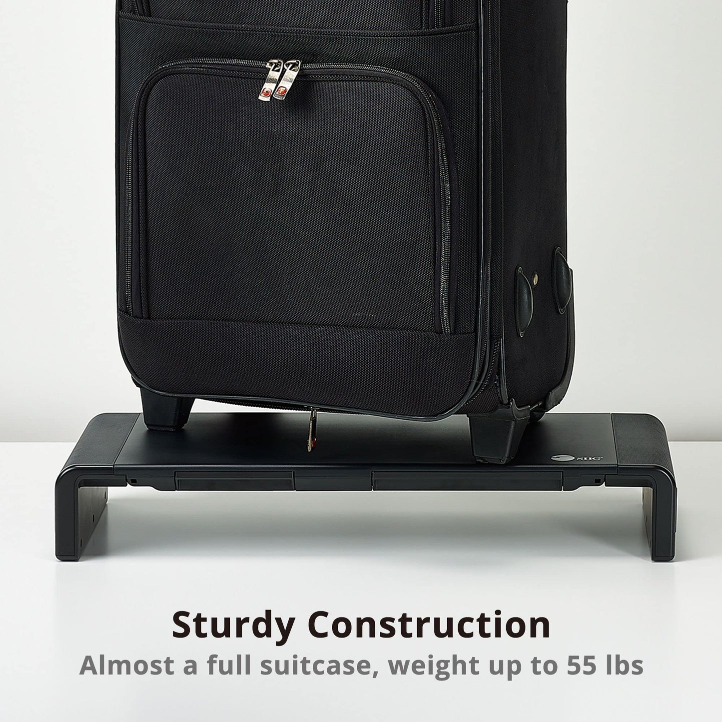 SIIG 20.5" Monitor and Laptop Stand Riser for Desk with Phone Stand and Storage, Width Adjustable 16.5" to 20.5", Max Weight 55lbs, 7.87" Depth