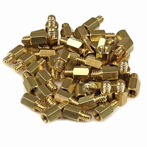 iMBAPrice® Replacement PC Motherboard Mounting Metal Jack Screw Bass Standoff (#6-32 to M3) 50 Pack