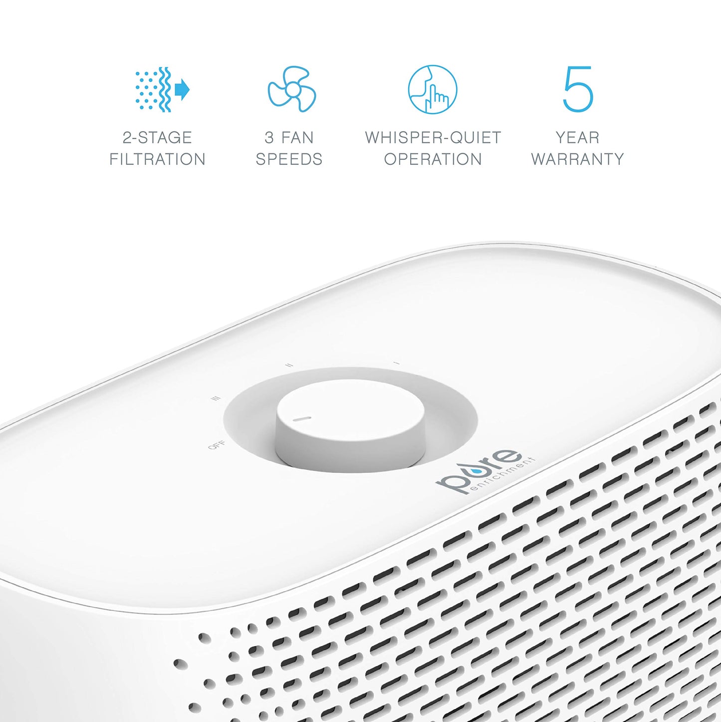 Pure Enrichment PureZone Breeze Tabletop 2-in-1 Air Purifier - True HEPA Filter Cleans Air, Helps Alleviate Allergies, Removes Pet Hair, & Smoke