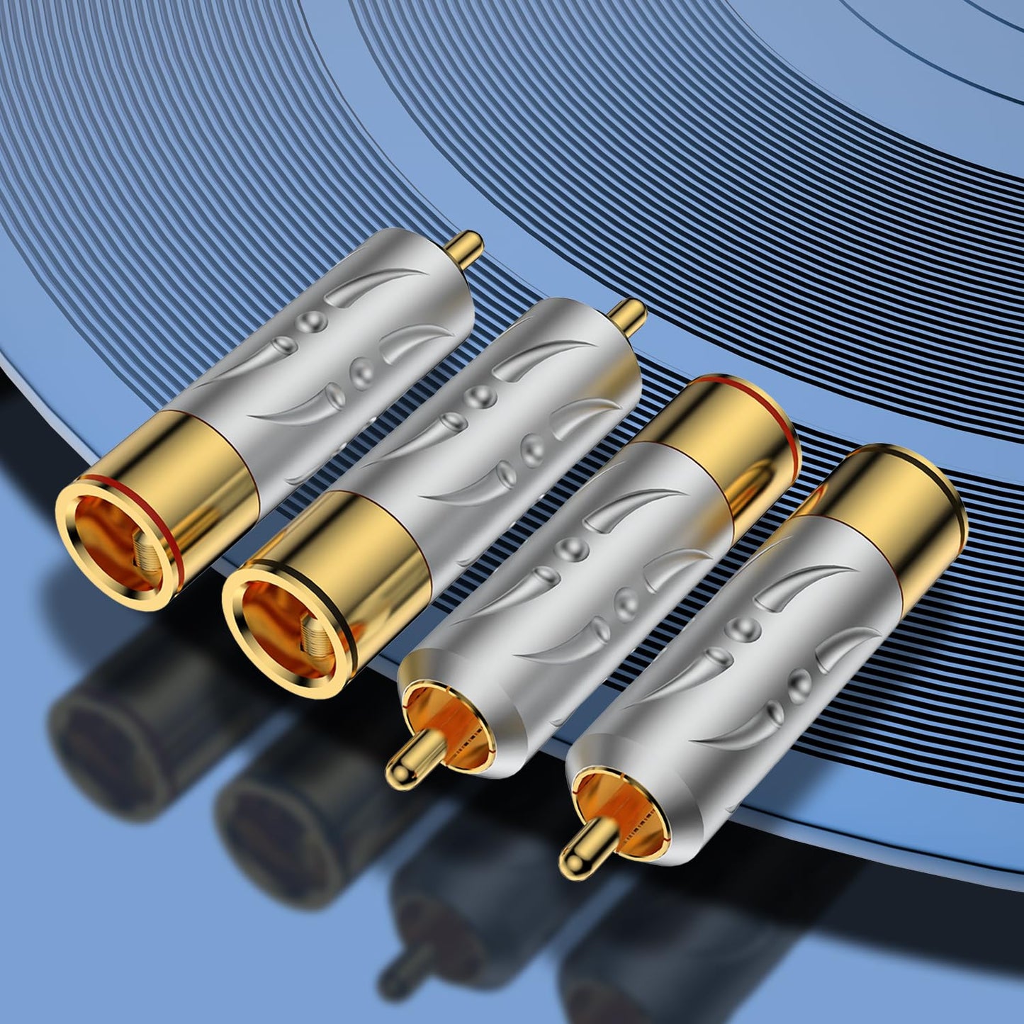 Viborg 4pcs Hi-End RCA Male Plugs Pure Copper Gold Plated Soldering RCA Jack Connectors (VR109G)