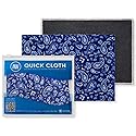Quick Cloth Microfiber Glasses Cleaning Cloths - 5x7, Paisley Blue, 2 Pack with Case | Double-Sided Lens Cleaner for Eyeglasses, Camera, Screens