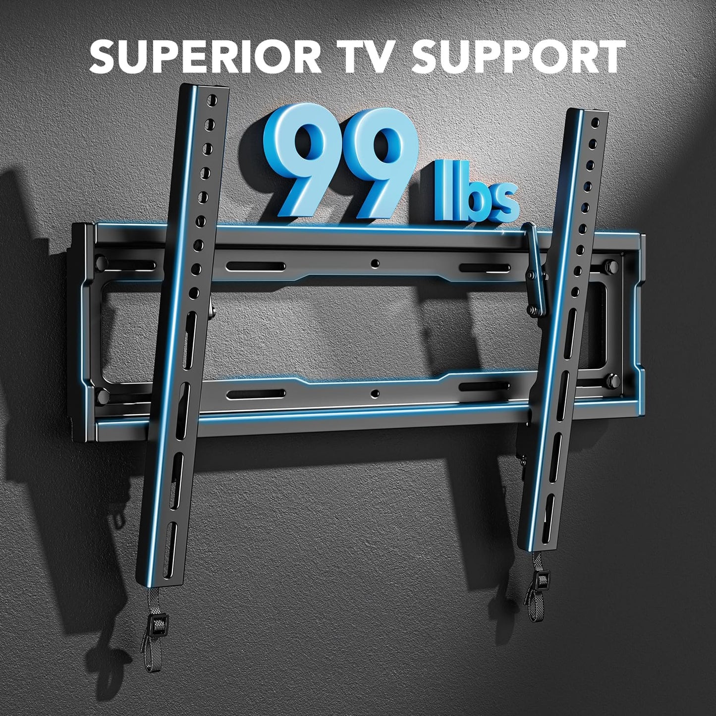 Pipishell Tilt TV Wall Mount Bracket Low Profile for Most 23-55 Inch LED LCD OLED 4K Flat Curved TVs up to 99lbs Max VESA 400x400mm, 8° Tilting for