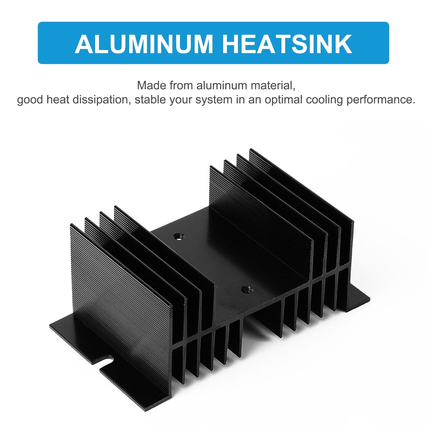 uxcell Black Aluminum Heatsink 4.9" x 2.8" x 2"/12.5 x 7 x 5cm Cooling Fins Heat Dissipation Cooler Heat Sink for Solid State Relay SSR