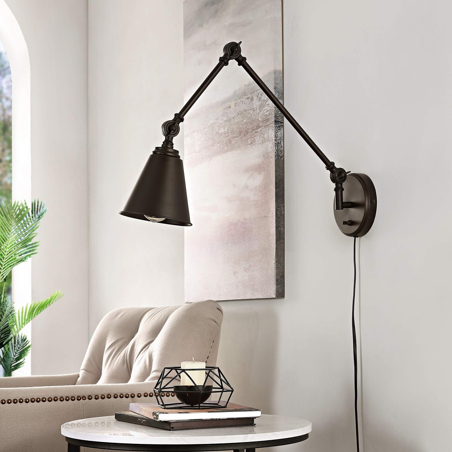 Safavieh Lighting Collection Kensley Black/Oil-Rubbed Bronze Wall Sconce (LED Bulb Included) SCN4067A