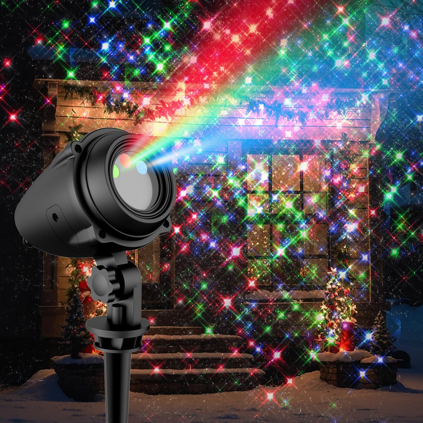 Outdoor Projector Lights, RGB Firefly Laser Lights Outdoor, IP65 Waterproof Garden Landscape Lighting for Yard House Patio Pool, Moving Galaxy Star
