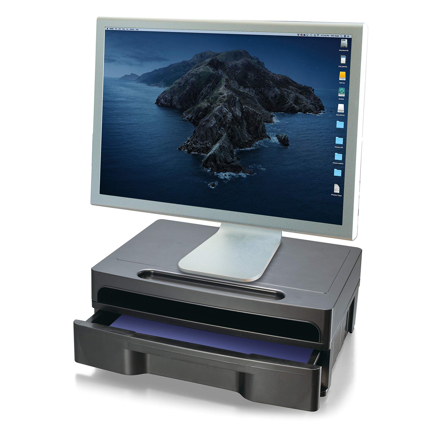 Officemate 2200 Series Executive Monitor Stand with Drawer, Black (22502)