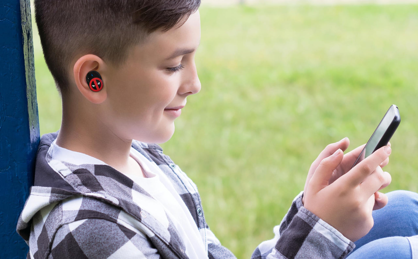 Deadpool Wireless Earbuds with Mic, Bluetooth Earbuds with Charging Case
