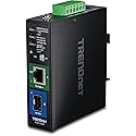 TRENDnet Hardened Industrial SFP to Gigabit UPoE Media Converter, TI-UF11SFP, Up to 95W of Power, NDAA + TAA Compliant, IP50 Rated Housing, Multi or