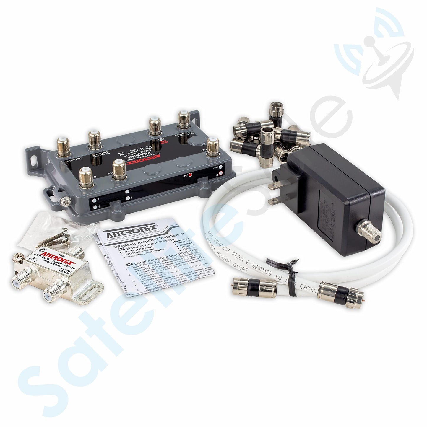 SatelliteSale Antronix VRA504B/ACP 75Ohm VoIP Integrated Residential Amplifier 4+1P Kit